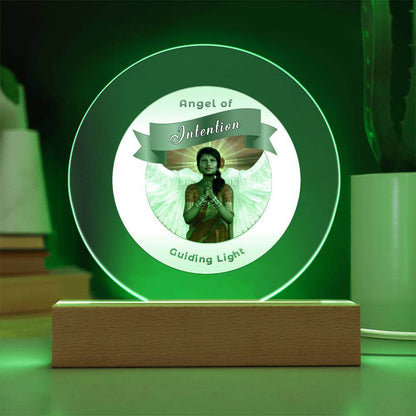 USB Circle Acrylic LED Light  -Guardian Angel - Intention