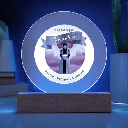 USB Circle Acrylic LED Light - Archangel Selaphiel