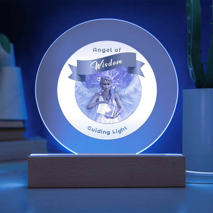USB Circle Acrylic LED Light - Angel - Wisdom