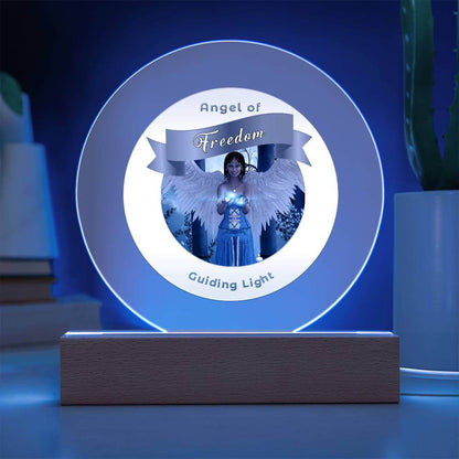 USB Circle Acrylic LED Light - Angel -  Freedom