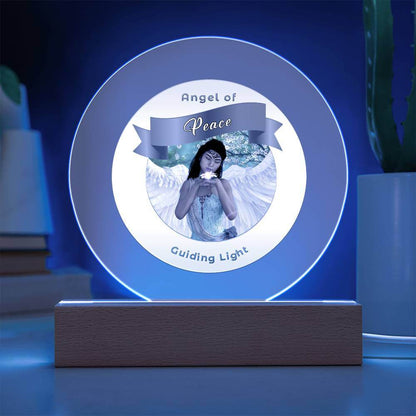 USB Circle Acrylic LED Light  -Guardian Angel - Peace