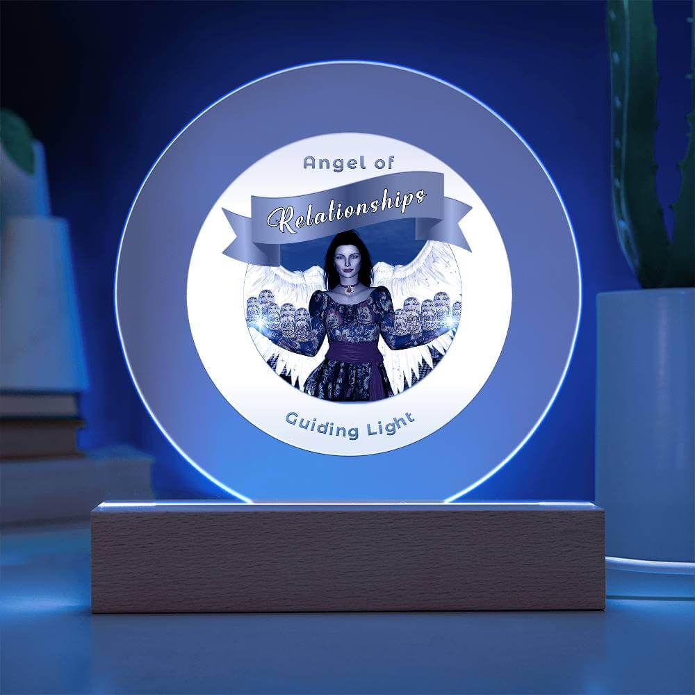 USB Circle Acrylic LED Light  -Guardian Angel - Relationships