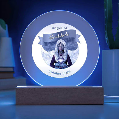 USB Circle Acrylic LED Light  -Guardian Angel -  Gratitude
