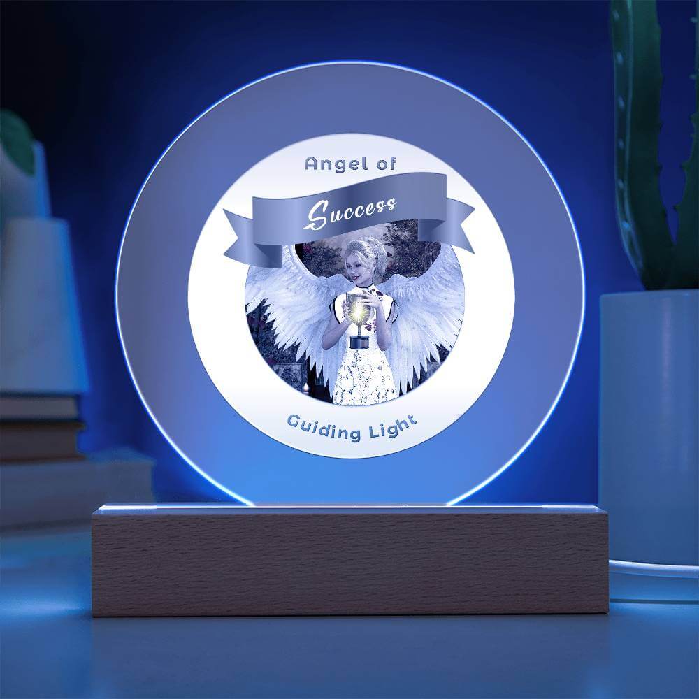 USB Circle Acrylic LED Light  -Guardian Angel - Success