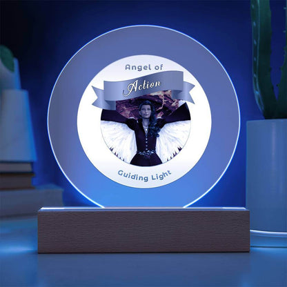 USB Circle Acrylic LED Light - Angel - Action