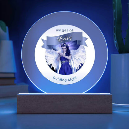 USB Circle Acrylic LED Light - Angel -- Belief