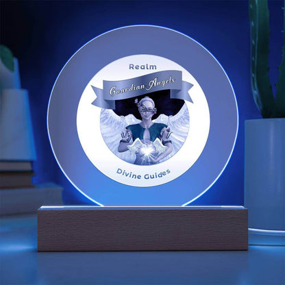 USB Circle Acrylic LED Light  -  Guardian Angels