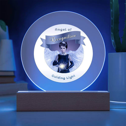 USB Circle Acrylic LED Light  -Guardian Angel - Recognition