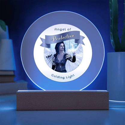 USB Circle Acrylic LED Light  -Guardian Angel - Protection