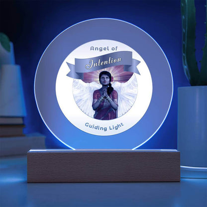 USB Circle Acrylic LED Light  -Guardian Angel - Intention