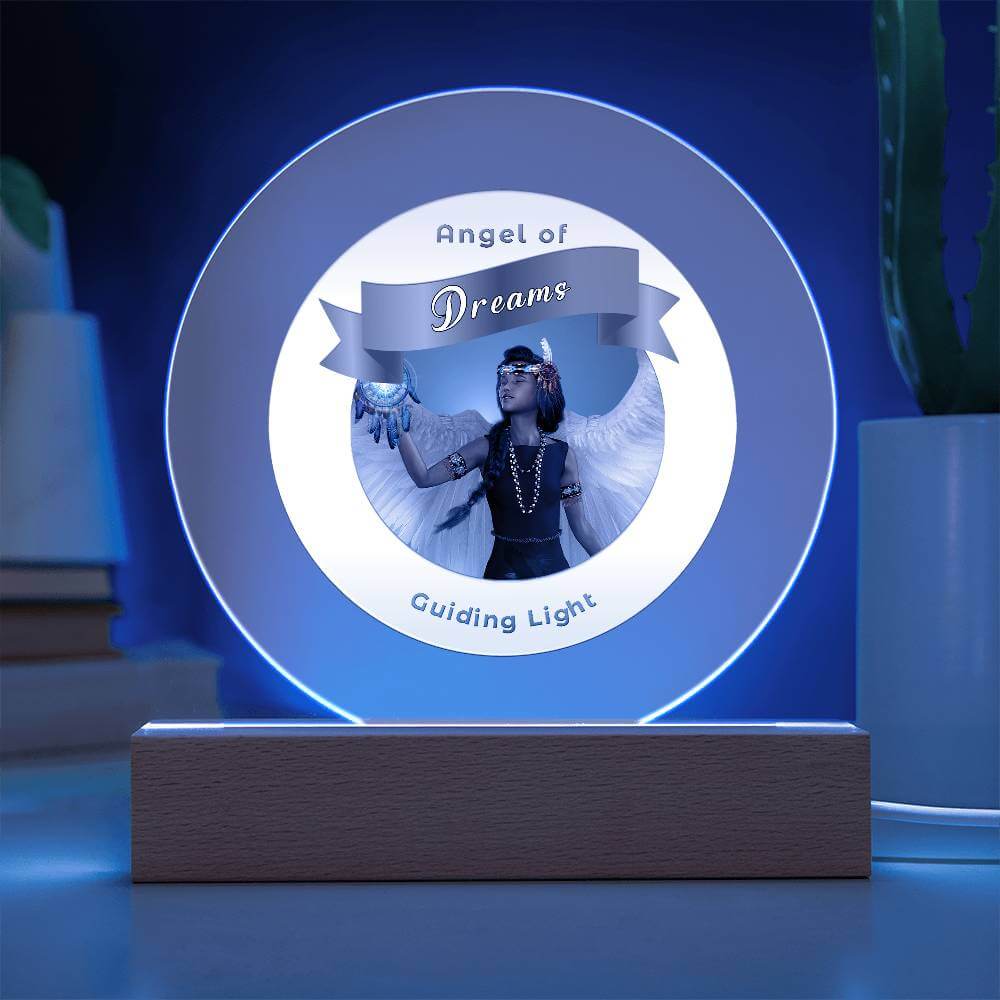 USB Circle Acrylic LED Light  -Guardian Angel - Dreams