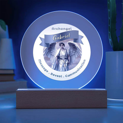 USB Circle Acrylic LED Light  - Archangel Gabriel