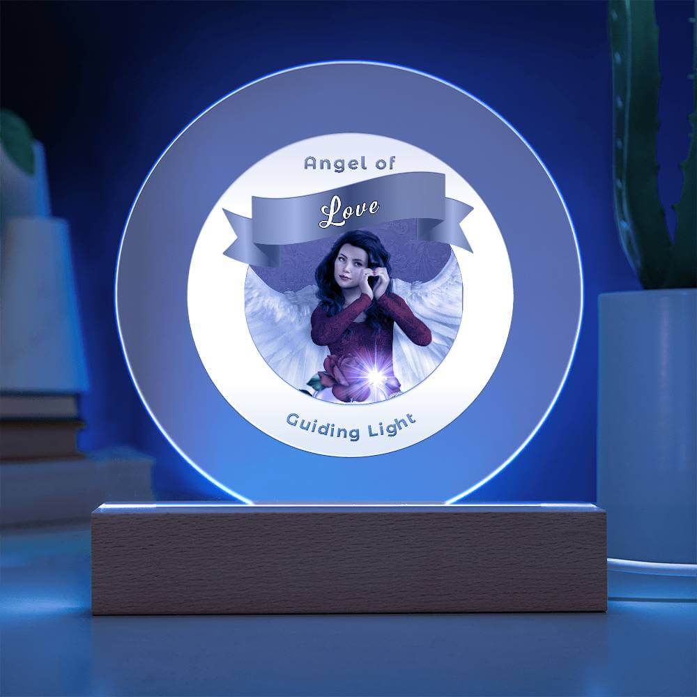 USB Circle Acrylic LED Light  -Guardian Angel - Love