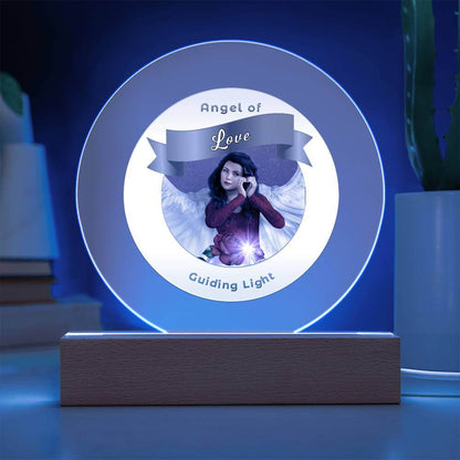 USB Circle Acrylic LED Light  -Guardian Angel - Love