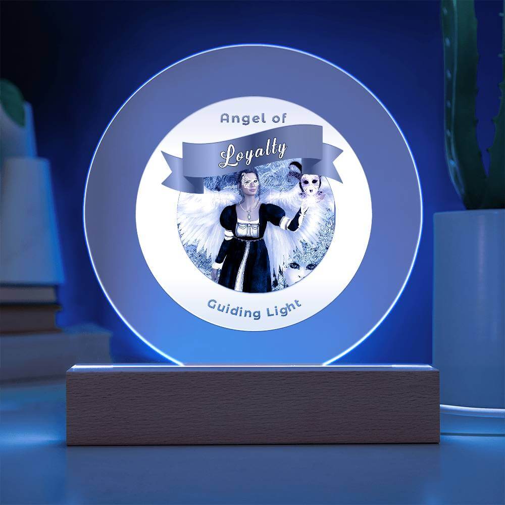 USB Circle Acrylic LED Light  -Guardian Angel - Loyalty