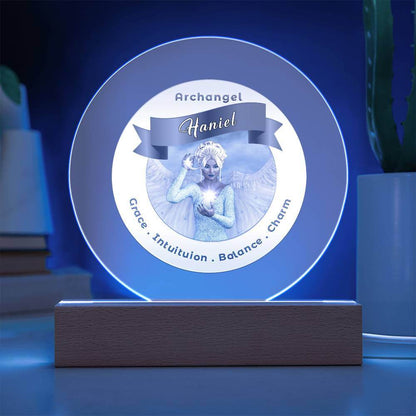USB Circle Acrylic LED Light -  Archangel Haniel