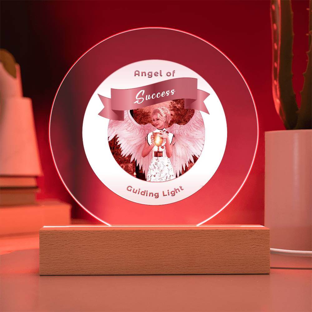 USB Circle Acrylic LED Light  -Guardian Angel - Success