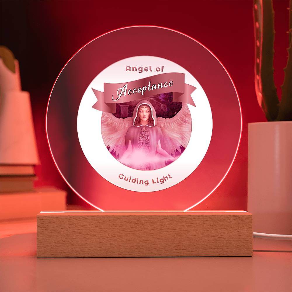 USB Circle Acrylic LED Light - Angel - Acceptance