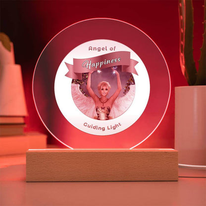 USB Circle Acrylic LED Light  -Guardian Angel -  Happiness
