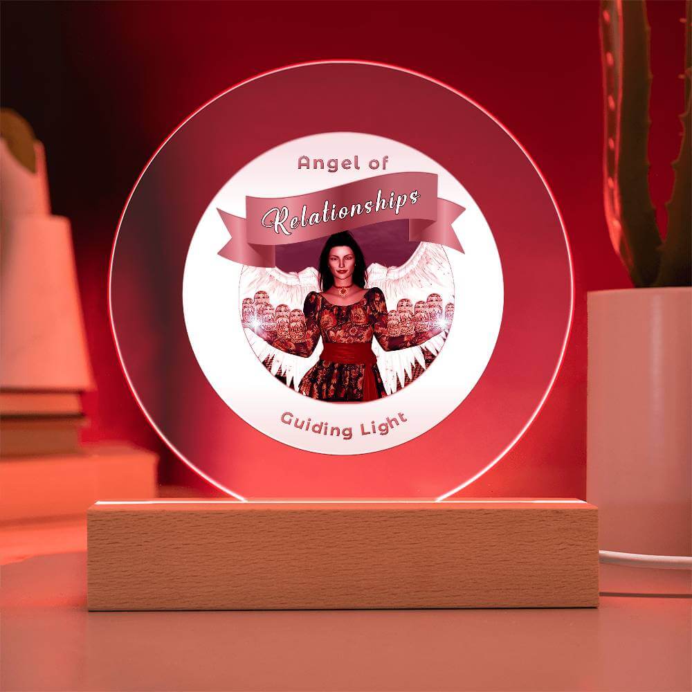USB Circle Acrylic LED Light  -Guardian Angel - Relationships