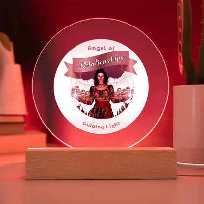 USB Circle Acrylic LED Light  -Guardian Angel - Relationships