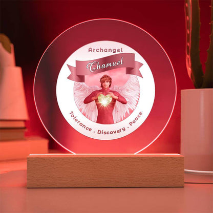 USB Circle Acrylic LED Light -  Archangel Chamuel
