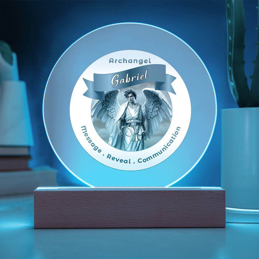 USB Circle Acrylic LED Light  - Archangel Gabriel