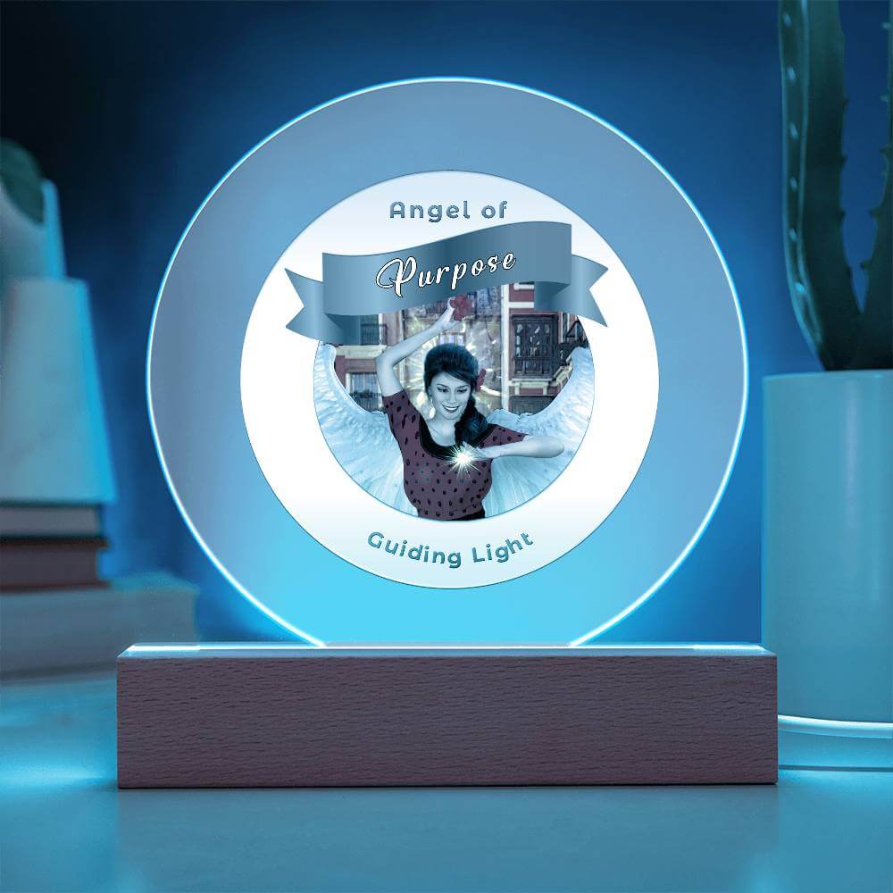 USB Circle Acrylic LED Light - Angel -Purpose