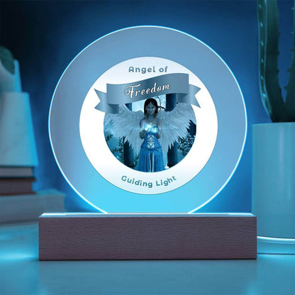 USB Circle Acrylic LED Light - Angel -  Freedom