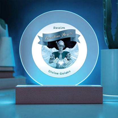 USB Circle Acrylic LED Light  -  Guardian Angels