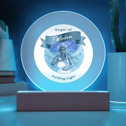 USB Circle Acrylic LED Light - Angel - Wisdom