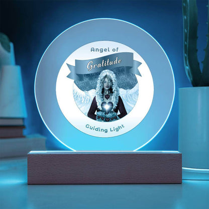 USB Circle Acrylic LED Light  -Guardian Angel -  Gratitude