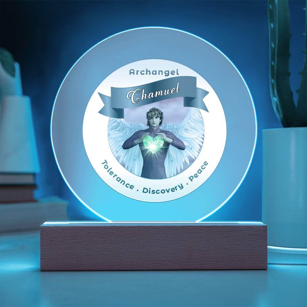 USB Circle Acrylic LED Light -  Archangel Chamuel