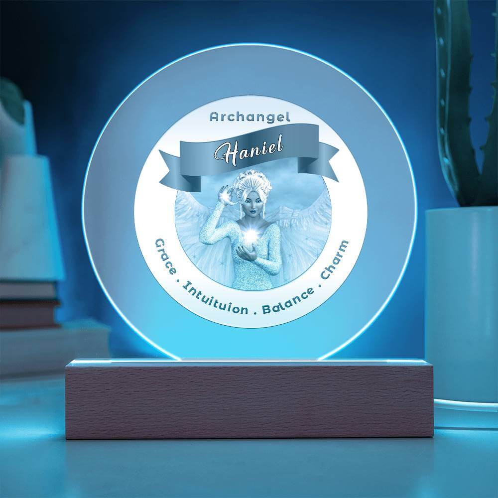 USB Circle Acrylic LED Light -  Archangel Haniel