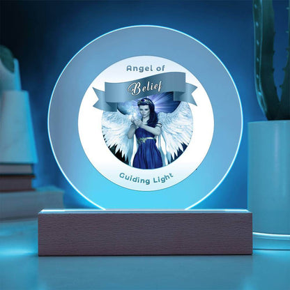 USB Circle Acrylic LED Light - Angel -- Belief