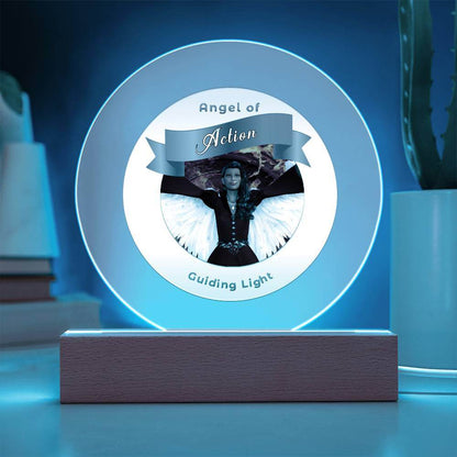 USB Circle Acrylic LED Light - Angel - Action