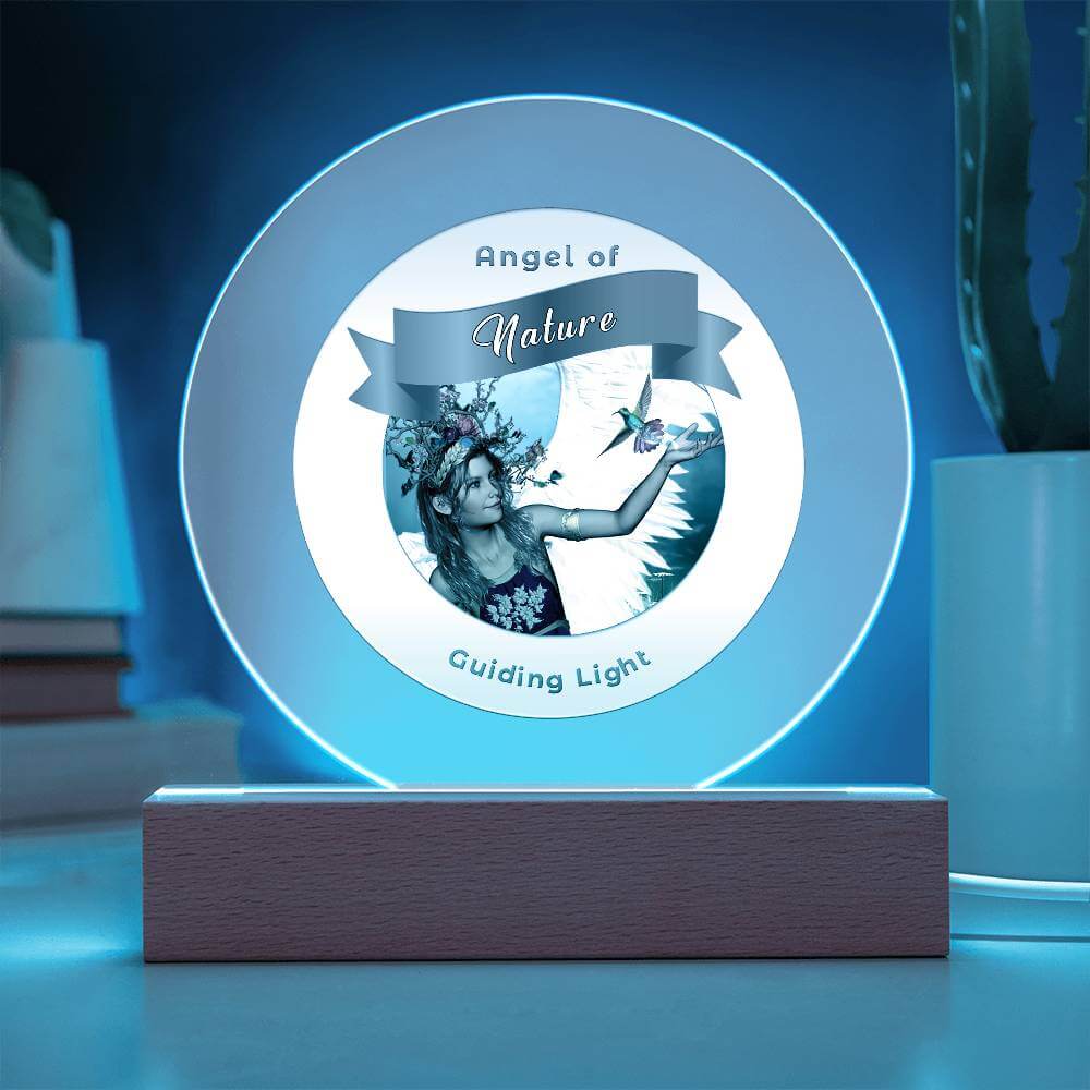 USB Circle Acrylic LED Light  -Guardian Angel - Nature