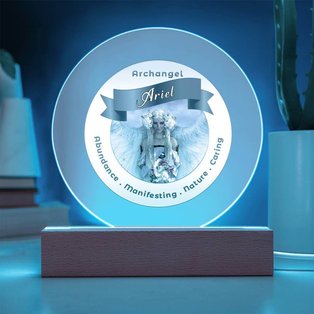 USB Circle Acrylic LED Light  - Archangel Ariel