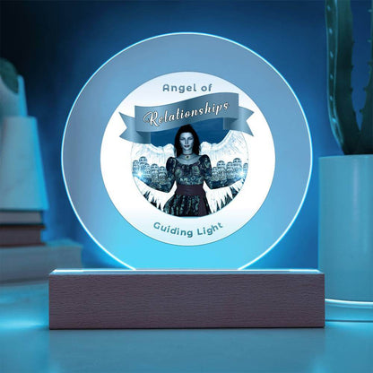 USB Circle Acrylic LED Light  -Guardian Angel - Relationships