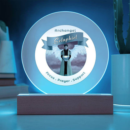 USB Circle Acrylic LED Light - Archangel Selaphiel