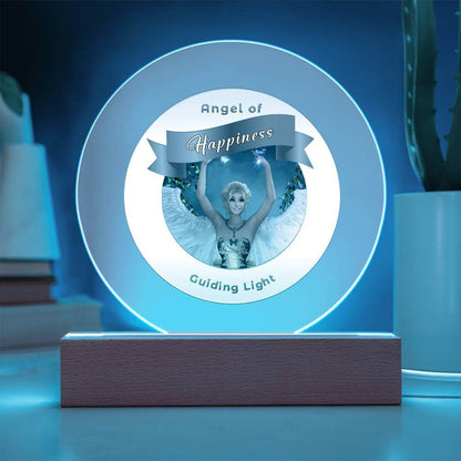 USB Circle Acrylic LED Light  -Guardian Angel -  Happiness