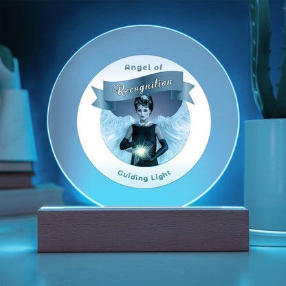 USB Circle Acrylic LED Light  -Guardian Angel - Recognition