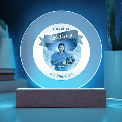 USB Circle Acrylic LED Light - Angel - Wellbeing
