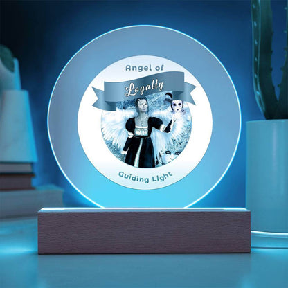 USB Circle Acrylic LED Light  -Guardian Angel - Loyalty