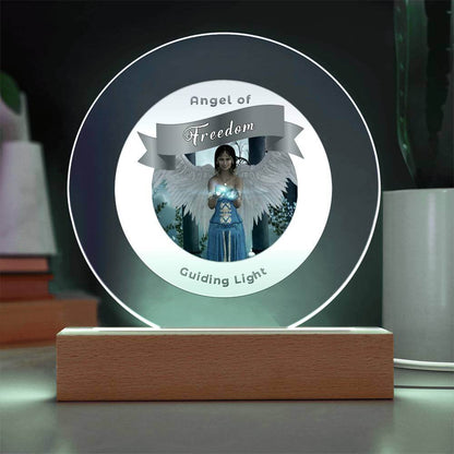 USB Circle Acrylic LED Light - Angel -  Freedom