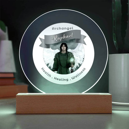 USB Circle Acrylic LED Light  - Archangel Raphael