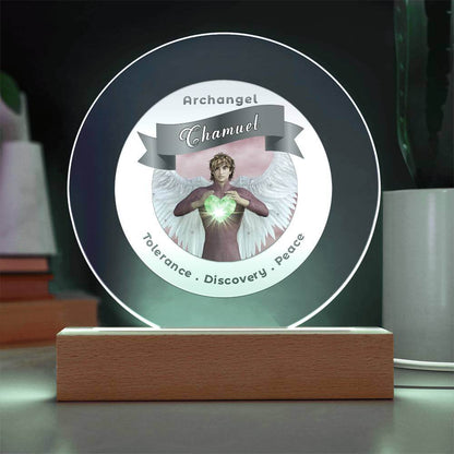 USB Circle Acrylic LED Light -  Archangel Chamuel