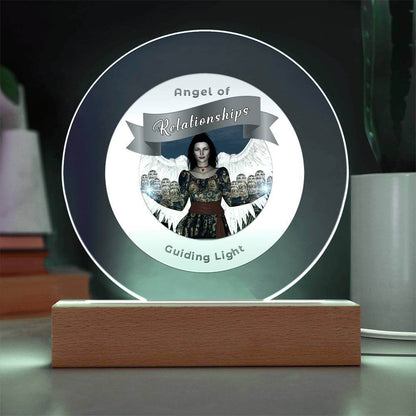 USB Circle Acrylic LED Light  -Guardian Angel - Relationships