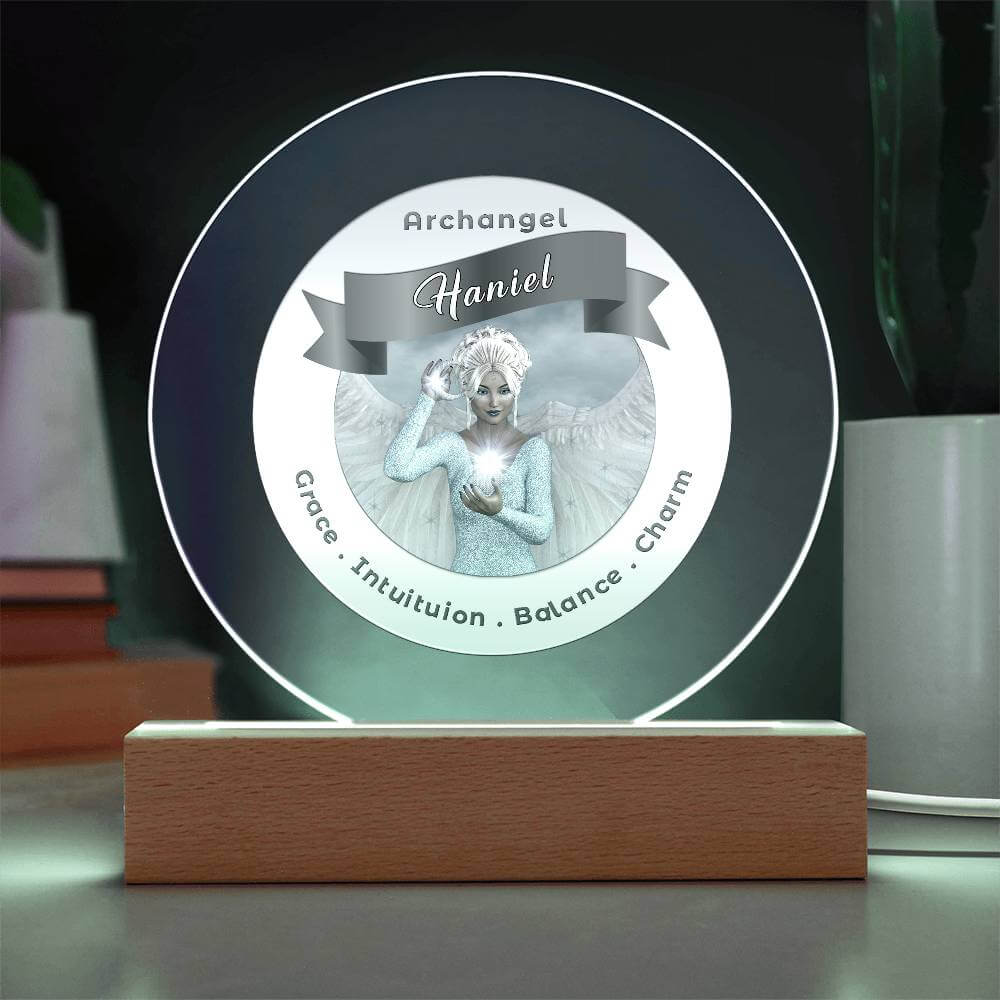 USB Circle Acrylic LED Light -  Archangel Haniel