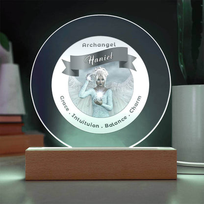 USB Circle Acrylic LED Light -  Archangel Haniel